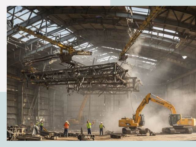 Демонтаж ангаров в Луге от 619 руб. за м²